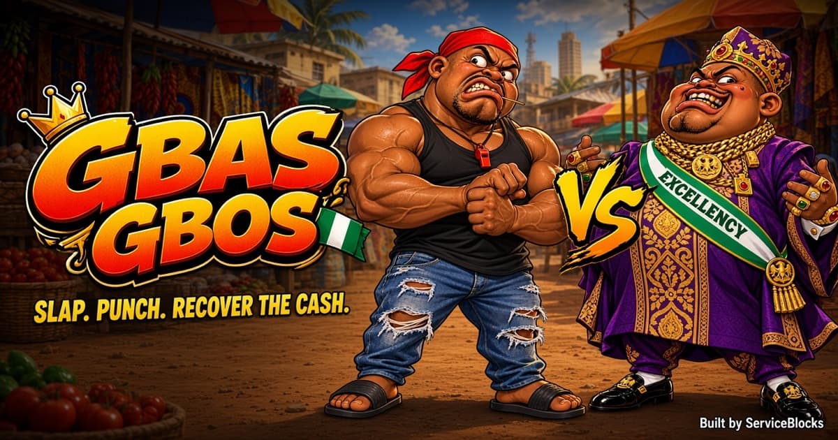A market tough guy squares up to His Excellency in a Lagos market